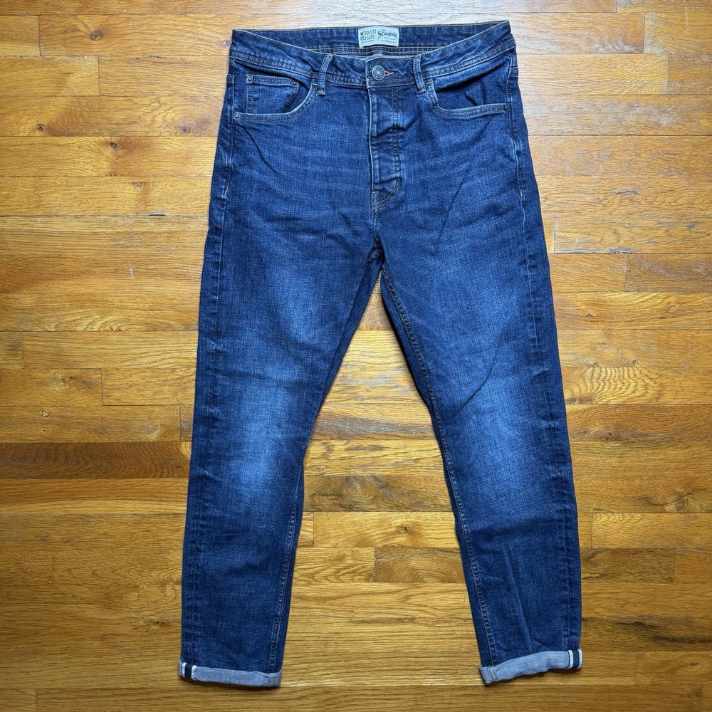 The Stronghold MENS Jeans 30X32 Selvedge Denim‎ Relaxed Tapered Button Fly Fit